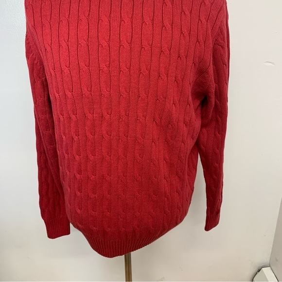 Jos A Bank Chunky Crew Neck Sweater Men Medium Red 100% Cotton Business Casual - Picture 3 of 10